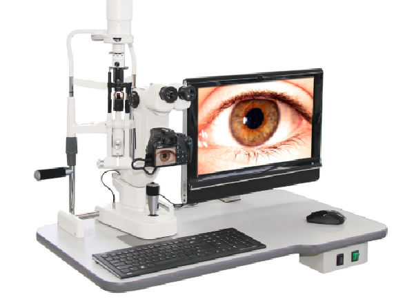 Lámpara de hendidura con cámara